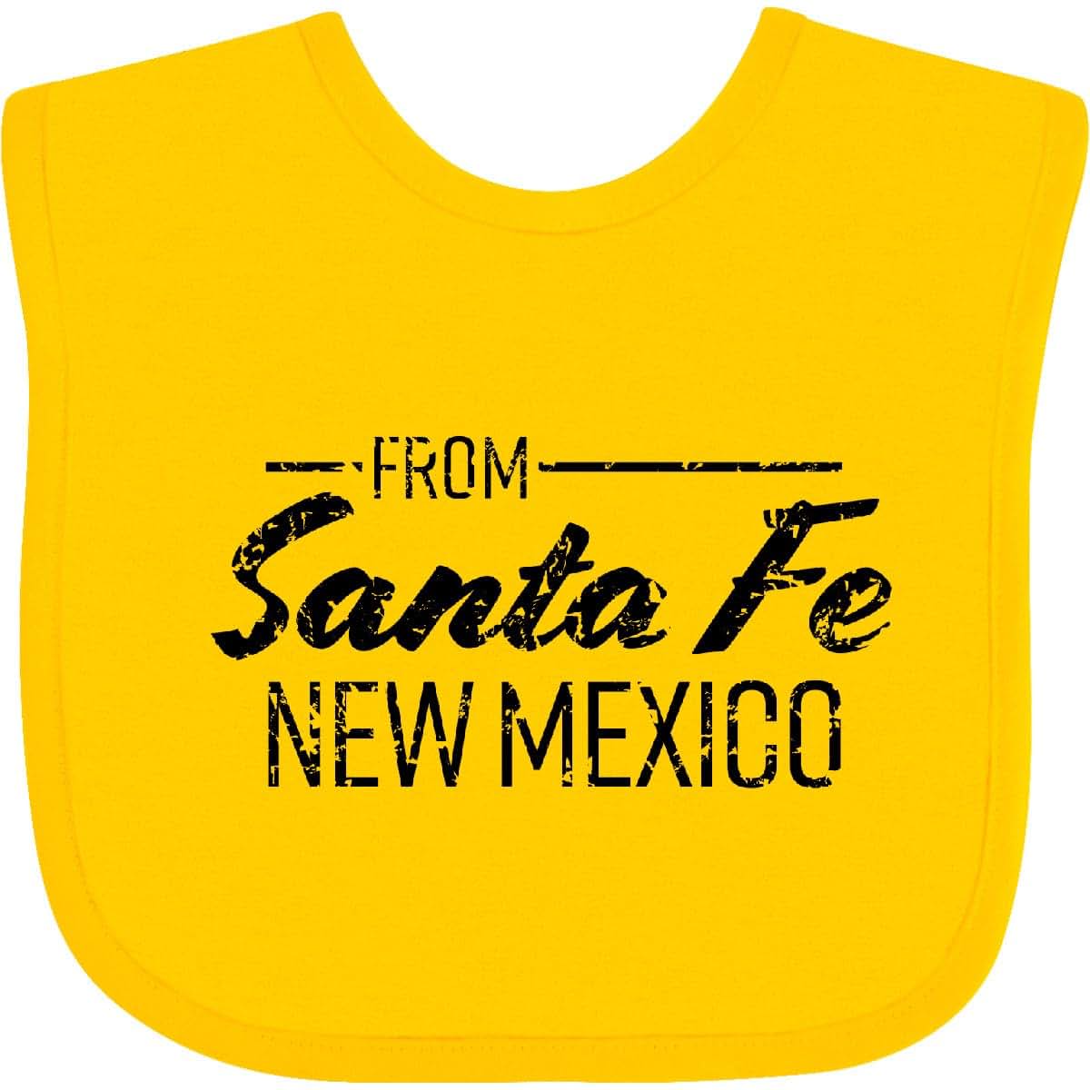 Baby Bib From Santa Fe New Mexico Distressed Black Text