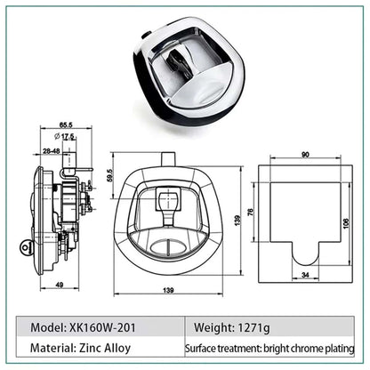 Pmrkuggq Whale Tail Cabinet Lock With Chrome Handle (photo 2)
