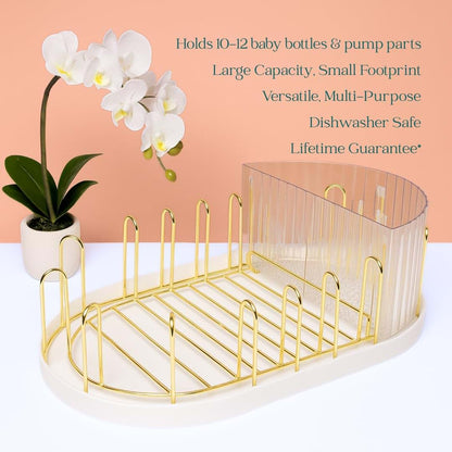 Winnie & Lu Baby Bottle Drying Rack, Stainless Steel, Open-Air Drying, Dishwasher Safe