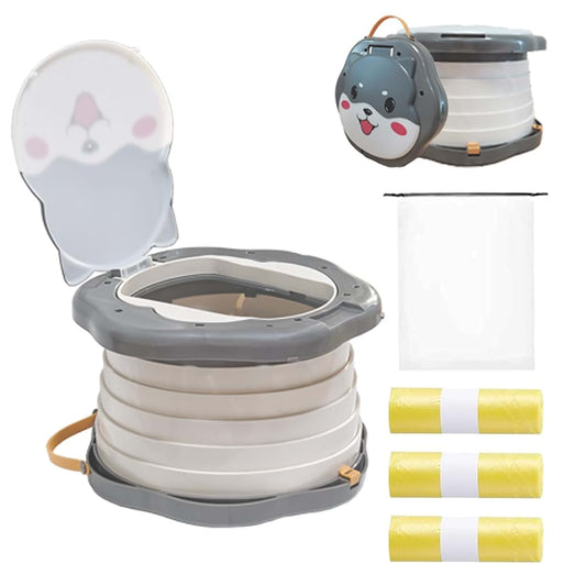 SunnySmile Portable Potty With Puppy Design And 45 Disposable Bags