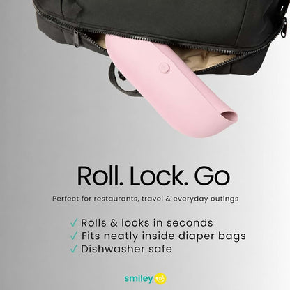 SmileyTot Silicone Baby Bib Roll-Up Travel Feeding Bib (photo 2)