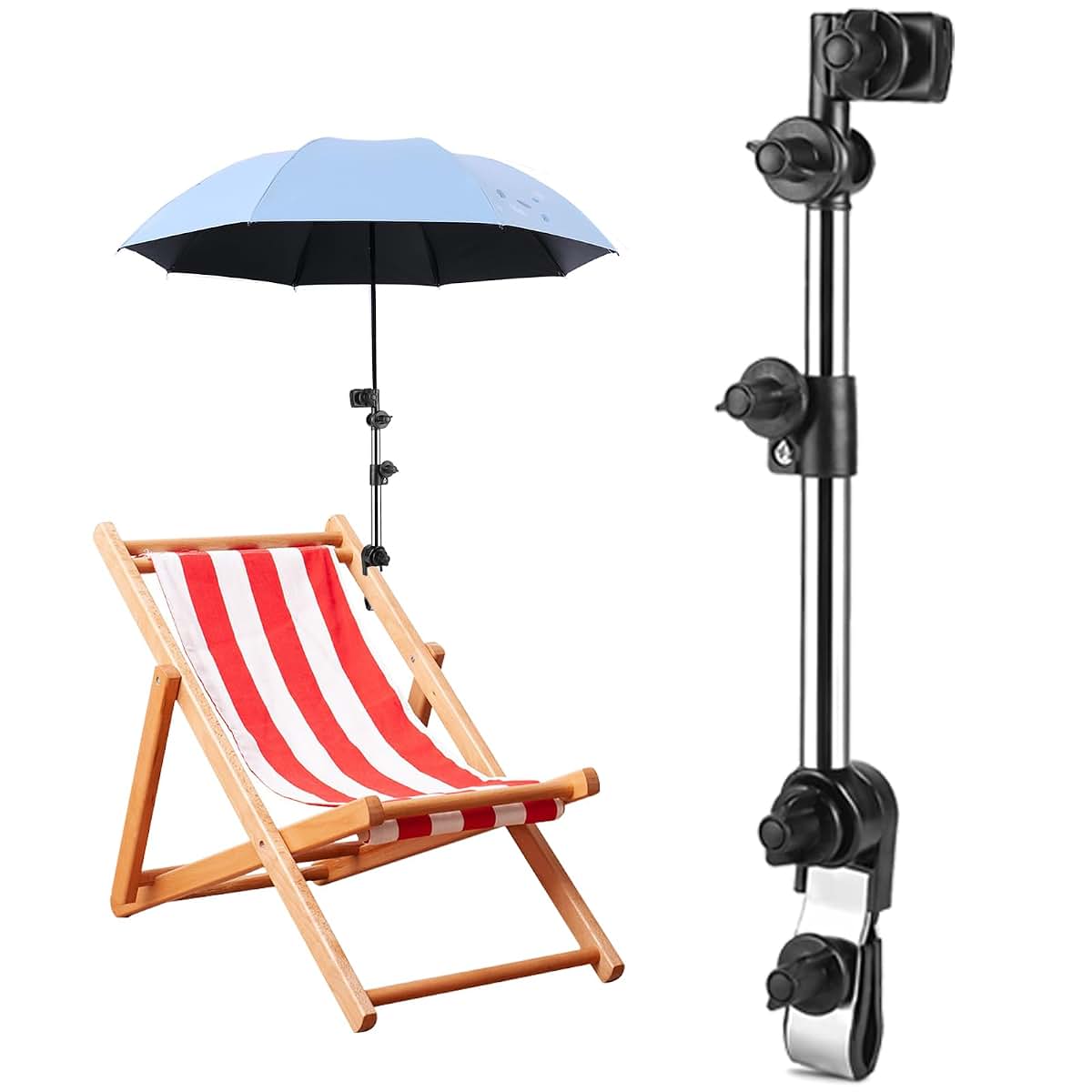 JIUKONG Universal Umbrella Holder for Stroller, Hands-Free Clip-On Attachment