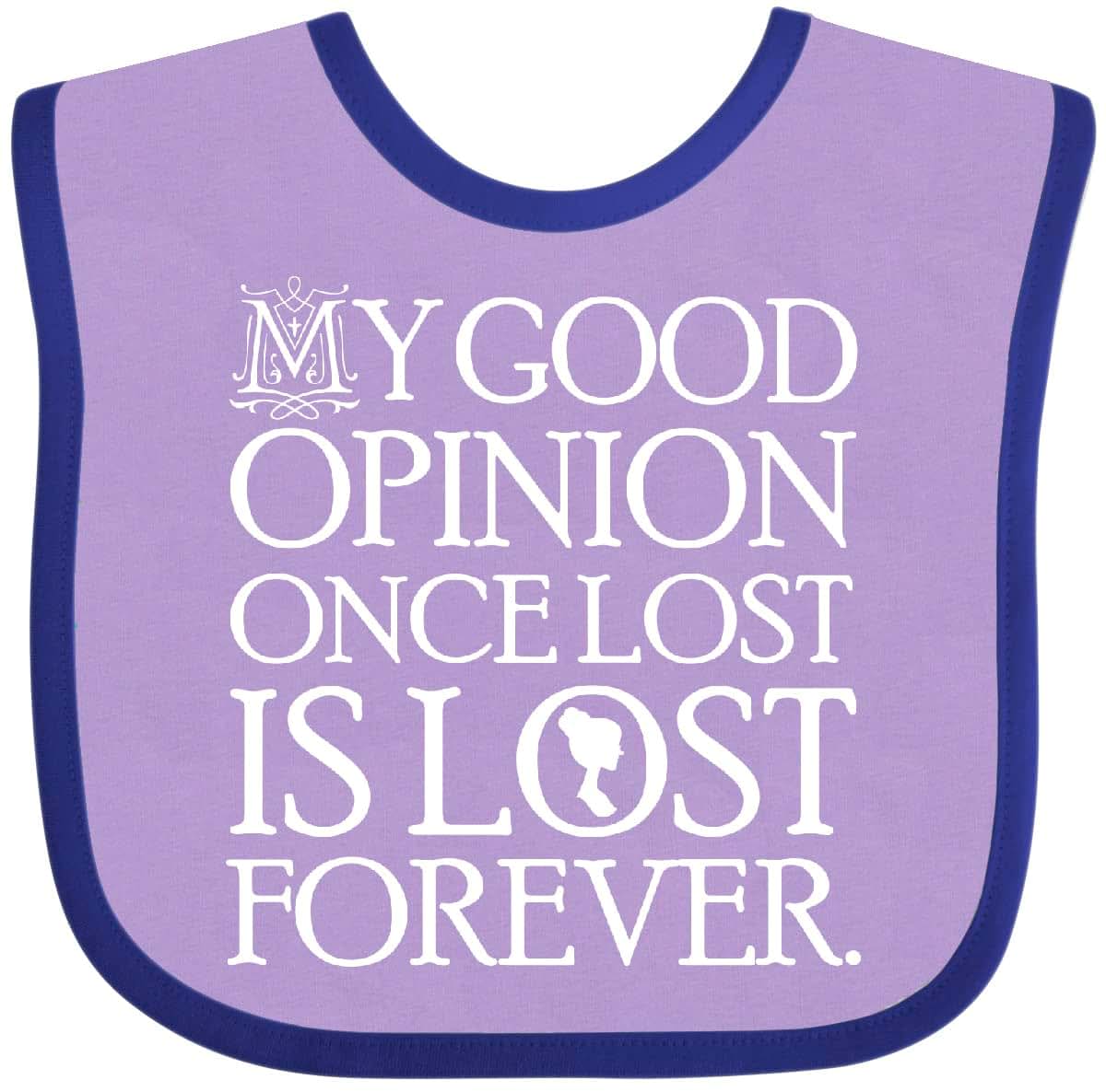 Jane Austen Good Opinion Baby Bib