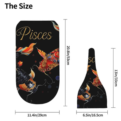 Pisces Zodiac Sign Baby Swaddle Blanket with Beanie Set, Soft Print Swaddle Sack for 0-6 Months Unisex
