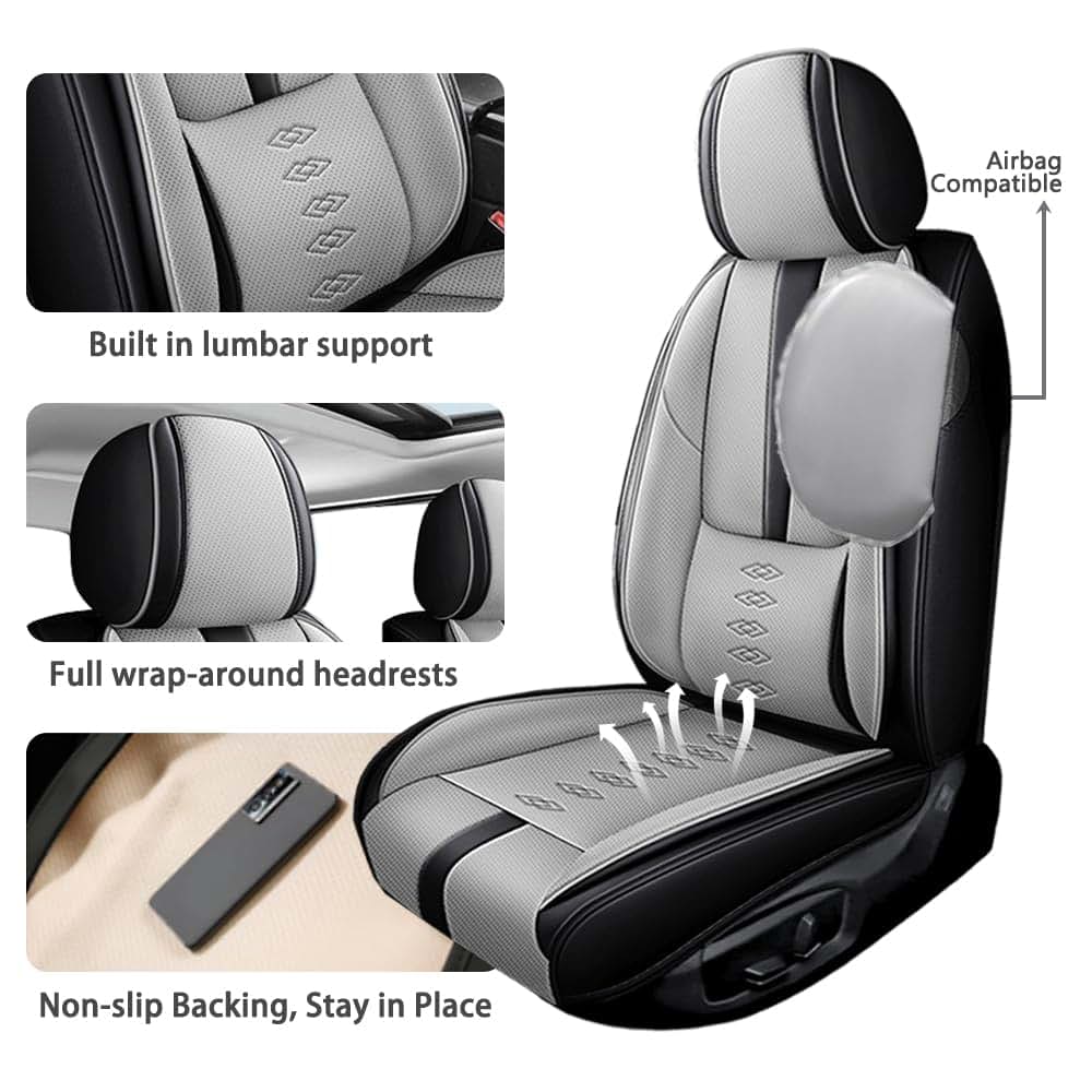QUFEI Front Seat Covers for RAM 1500 2012-2024 Pick-up Truck Car Seat Protectors