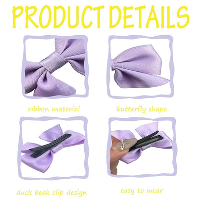 Sevenhead Purple Bow Hair Clips 1 Pair
