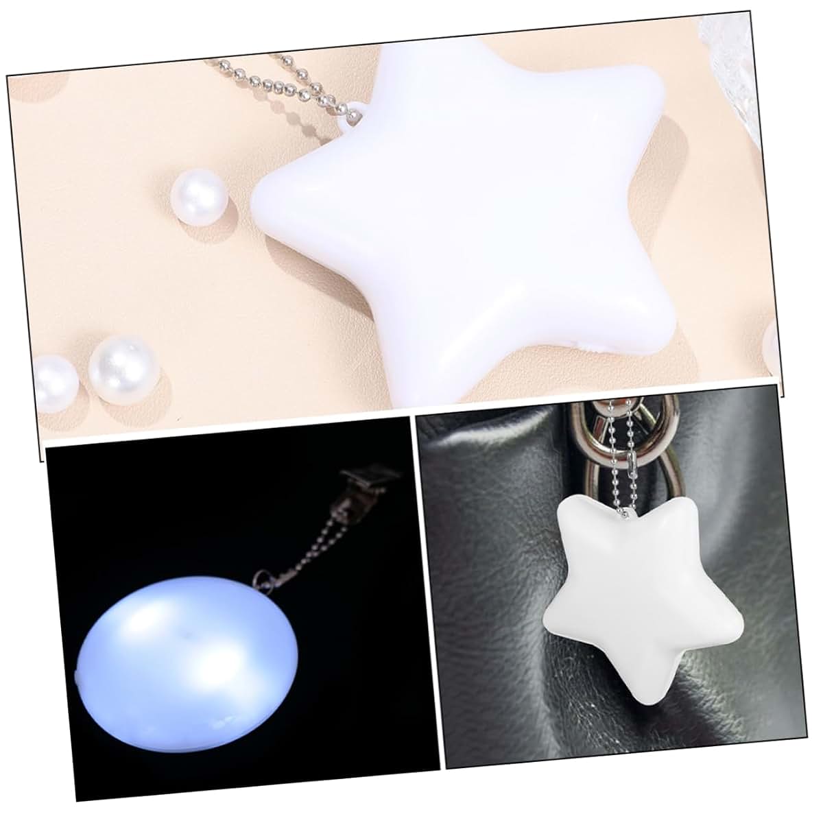 HOMSFOU LED Purse Light Star Shape Touch Activated Rechargeable 2 Pack