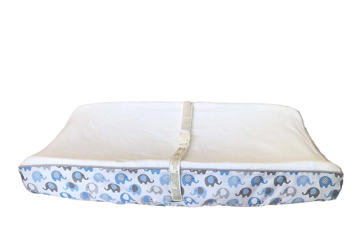 effe bebe Vera Elephant 100% Cotton Velour Baby Changing Pad Cover (Petal Grey) (photo 4)