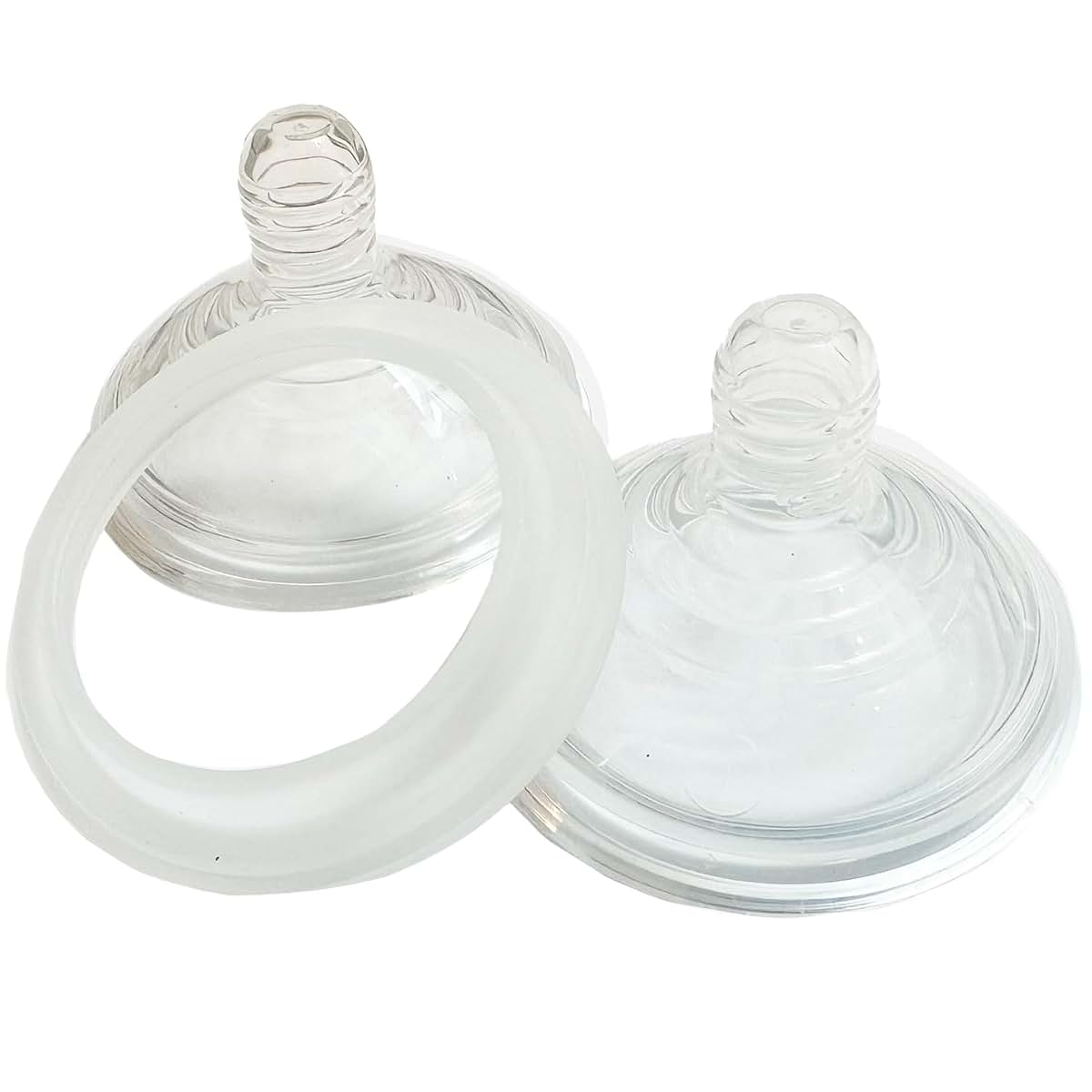 Milk & Water Baby Bottle Nipples With Adaptor Ring 2-Pack