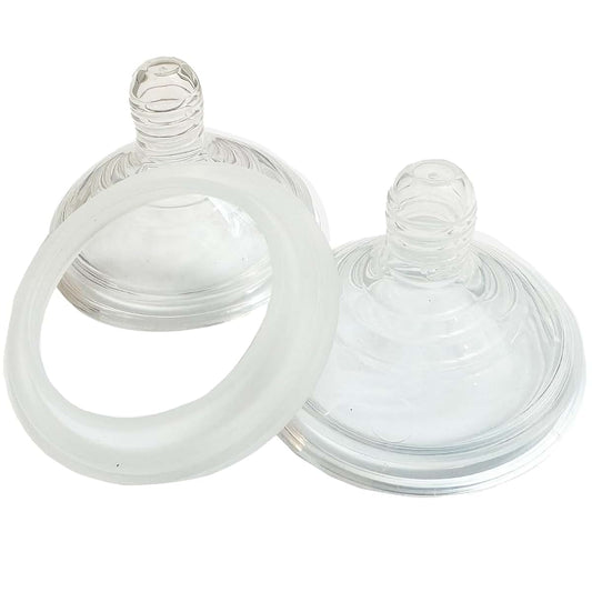 Milk & Water Baby Bottle Nipples With Adaptor Ring 2-Pack