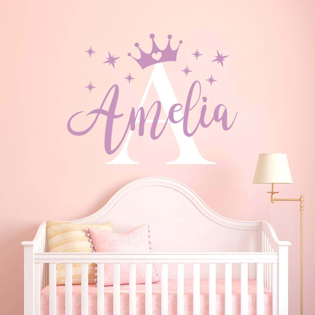 Sticker Graphics Princess Crown Custom Name Wall Decal For Bedroom