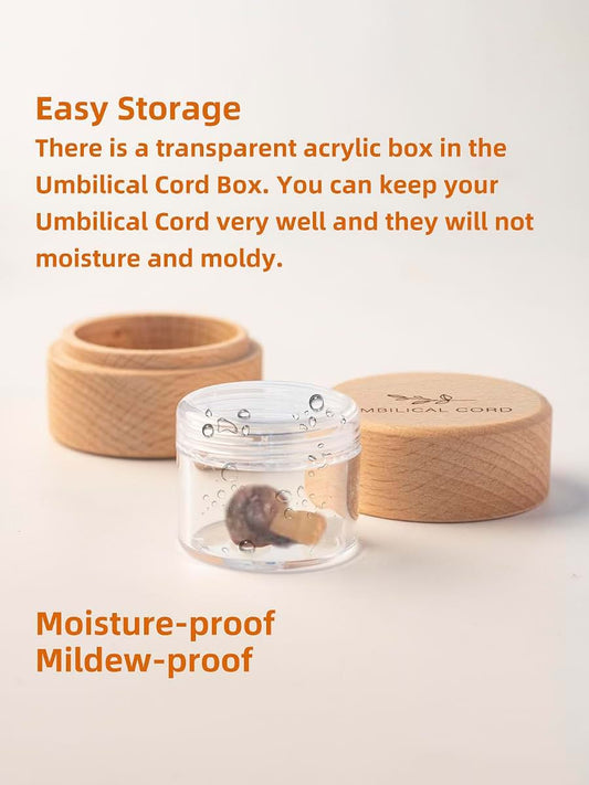 Iwoohome Wooden Umbilical Cord Keepsake Box With Acrylic Insert (photo 2)