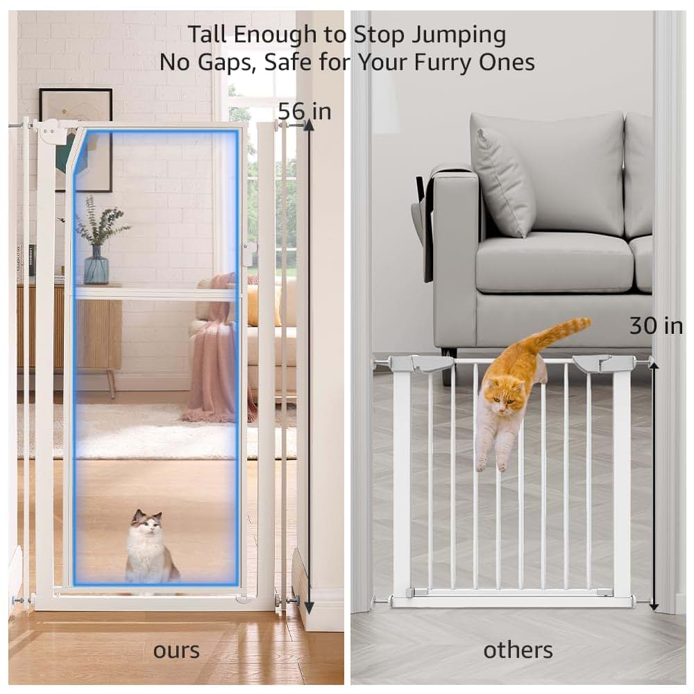 Unipaws 56" Tall Pet Gate With Clear PC Panel