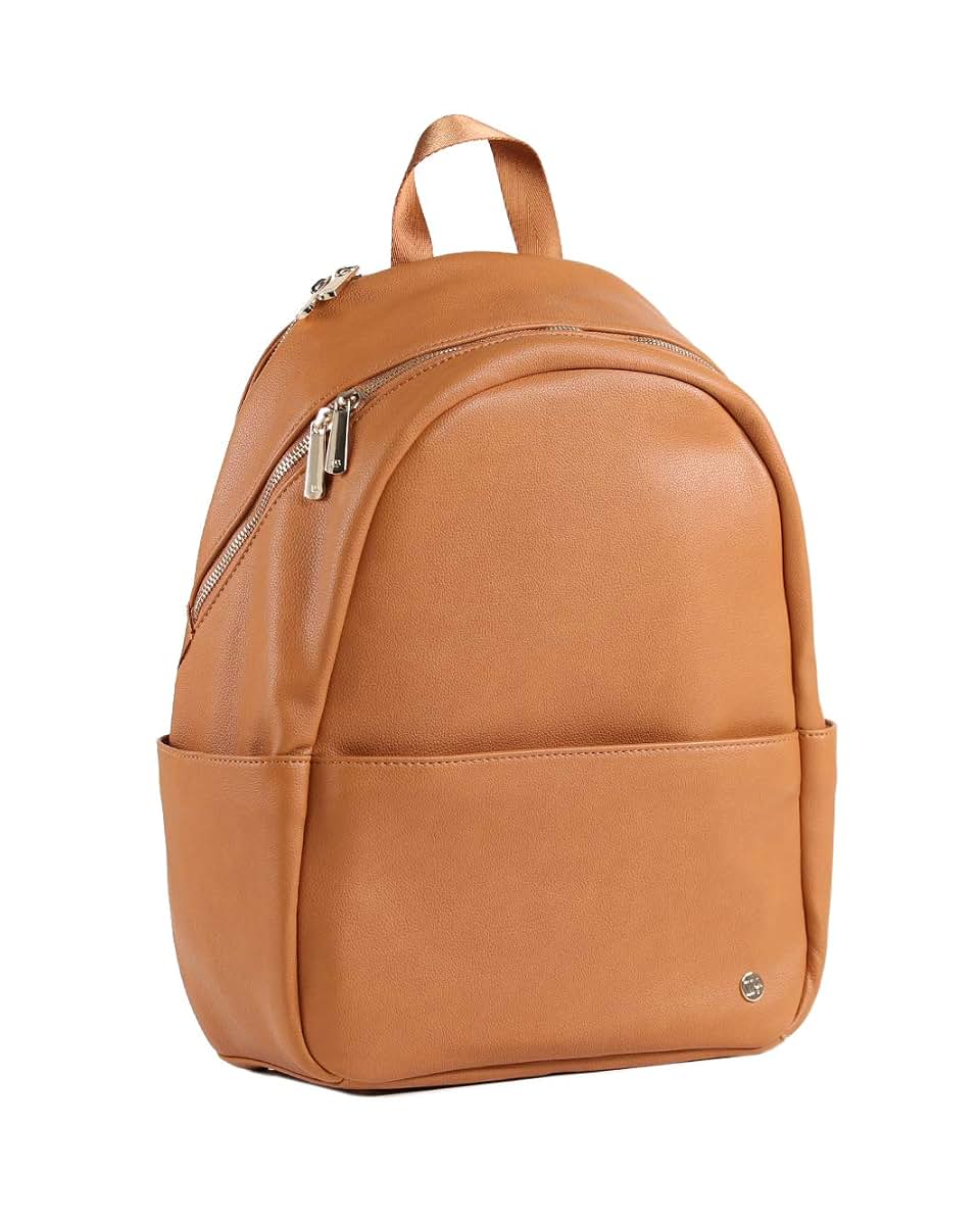 Little Unicorn Skyline Backpack Cognac Vegan Leather Diaper Bag