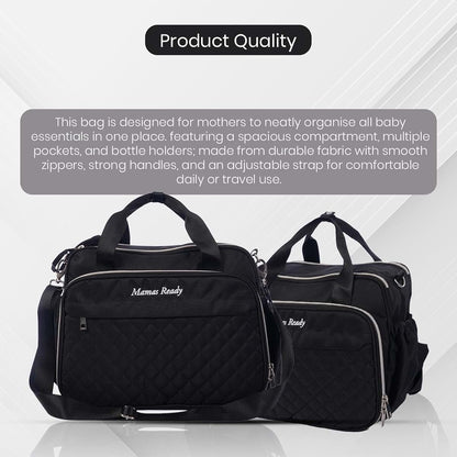 Mamas Ready Diaper Bag, Baby Changing Bag, Large Nappy Bag, Baby Bag with Portable Changing Mat for Mom and Dad (photo 4)
