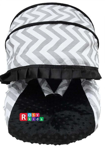 Rosy Kids Infant Carseat Canopy Cover 3 Pc Whole Caboodle Baby Car Seat Cover Kit Cotton C030600 (photo 2)