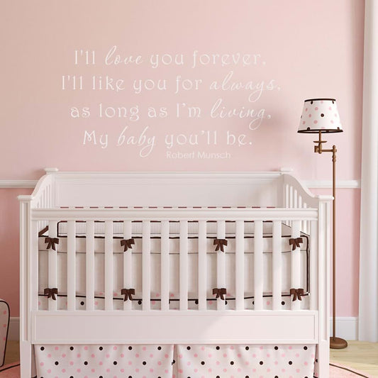 WallPlaza I'll Love You Forever Wall Decal, Teal Matte Vinyl