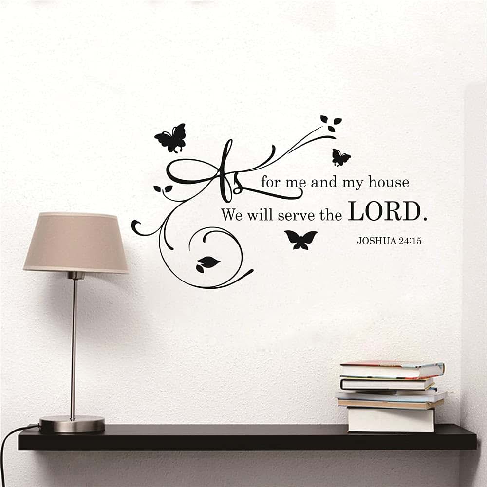 YOYOYU ART HOME DECOR Bible Verse Wall Decal Joshua 24:15 Butterfly Christian Vinyl Wall Art (photo 4)