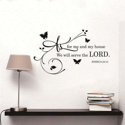 YOYOYU ART HOME DECOR Bible Verse Wall Decal Joshua 24:15 Butterfly Christian Vinyl Wall Art (photo 4)