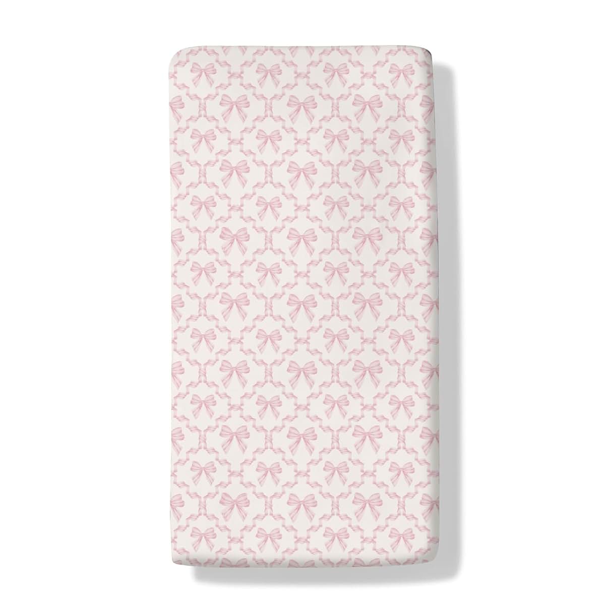 Cstdyfrv Pink Ribbon Bows Fitted Crib Sheet for Standard Crib Mattress