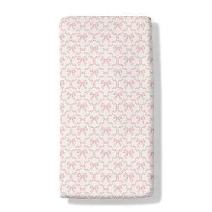 Cstdyfrv Pink Ribbon Bows Fitted Crib Sheet for Standard Crib Mattress