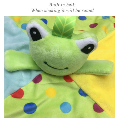 Inchant Toddler Taggy Security Blankets Soft Plushy Cuddle Bud Blankie, Green Frog (photo 3)