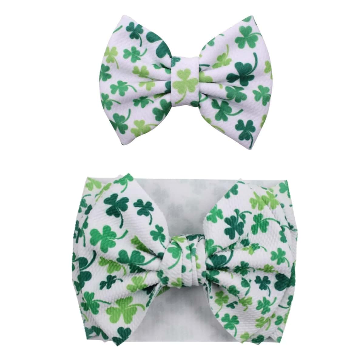 J&J Boutiques St. Patrick's Day Bow Headwrap and Clip Set