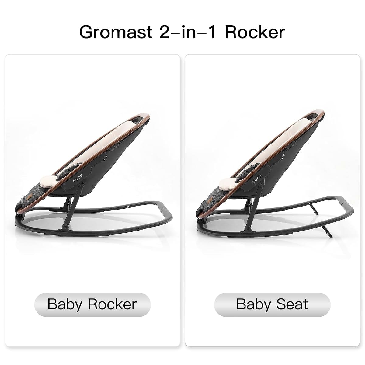 Gromast 2-in-1 Portable Bouncer Rocker Seat for Babies
