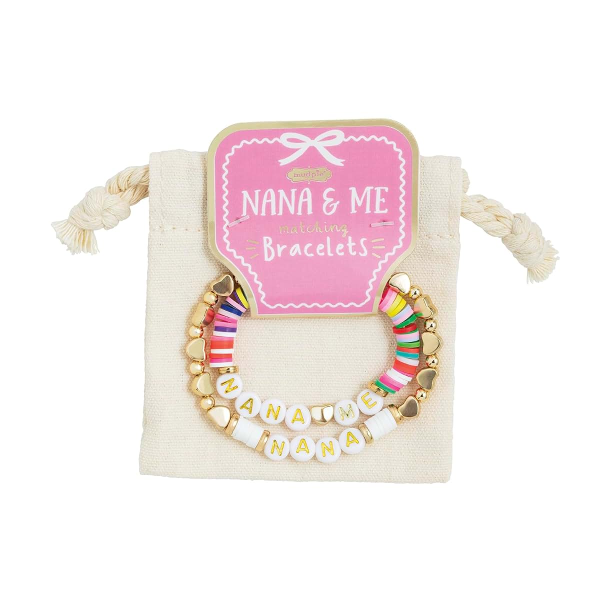 Mud Pie Kids' Nana & Me Bracelet Set - Matching Stretch Bead Jewelry Gift