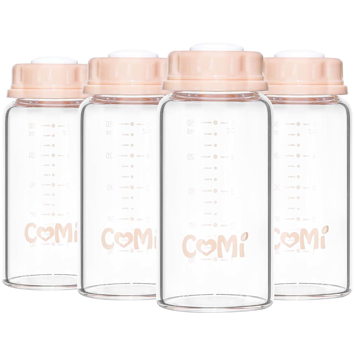 COMI Natural Glass Baby Bottle,Standard Neck Breastmilk Storage Bottle for Fridge,Breast Milk Container,Breast Pump