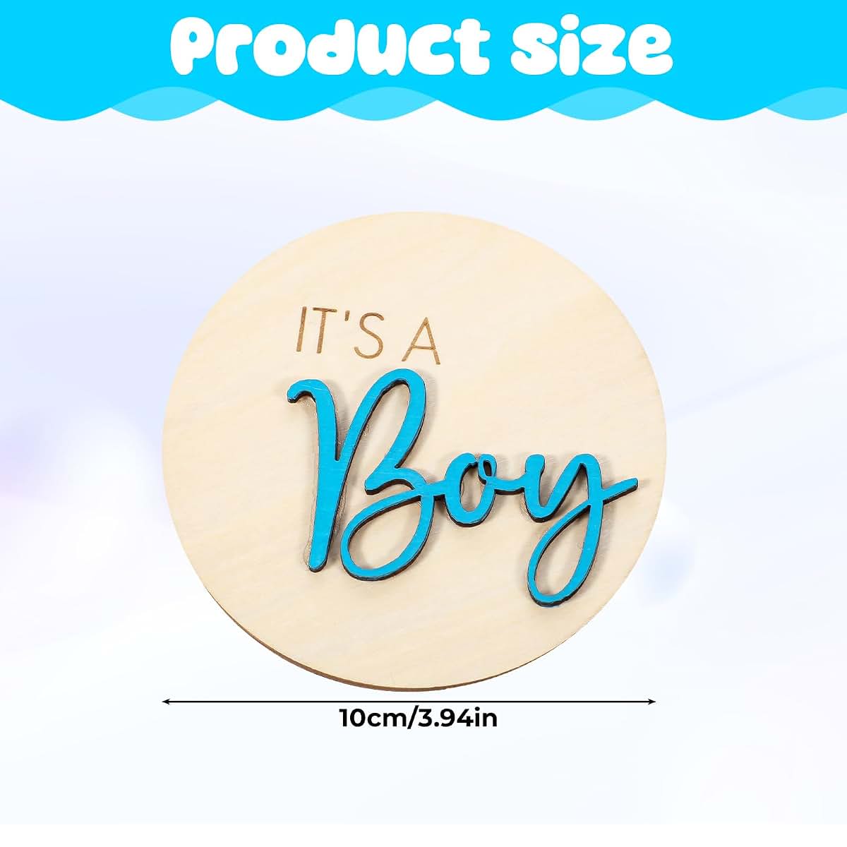 Bamboo Wood Newborn Announcement Sign for Gender Reveal Decor
