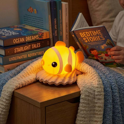 Clownfish Night Light for Kids | Rechargeable Silicone Lamp