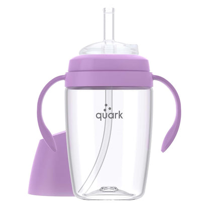 Quark BuubiBottle Sip Toddler Sippy Cup with Handles & Straw Transition Sippy Cups for Baby - Easy-Clean Wide Mouth