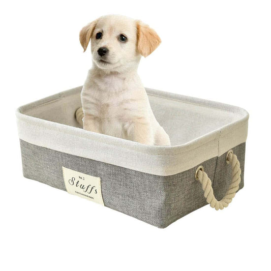 INough Collapsible Rectangular Storage Bin With Rope Handles