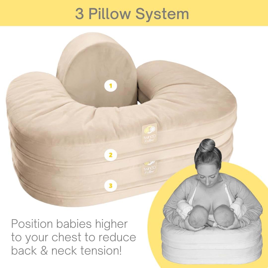 TwinGo Pillow for Twins, Adjustable Nursing Support