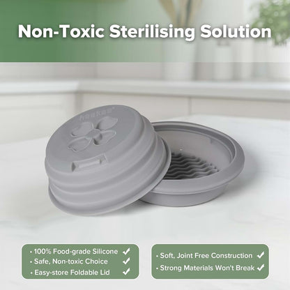 Haakaa Silicone Microwave Bottle Sterilizer & Steamer, Collapsible