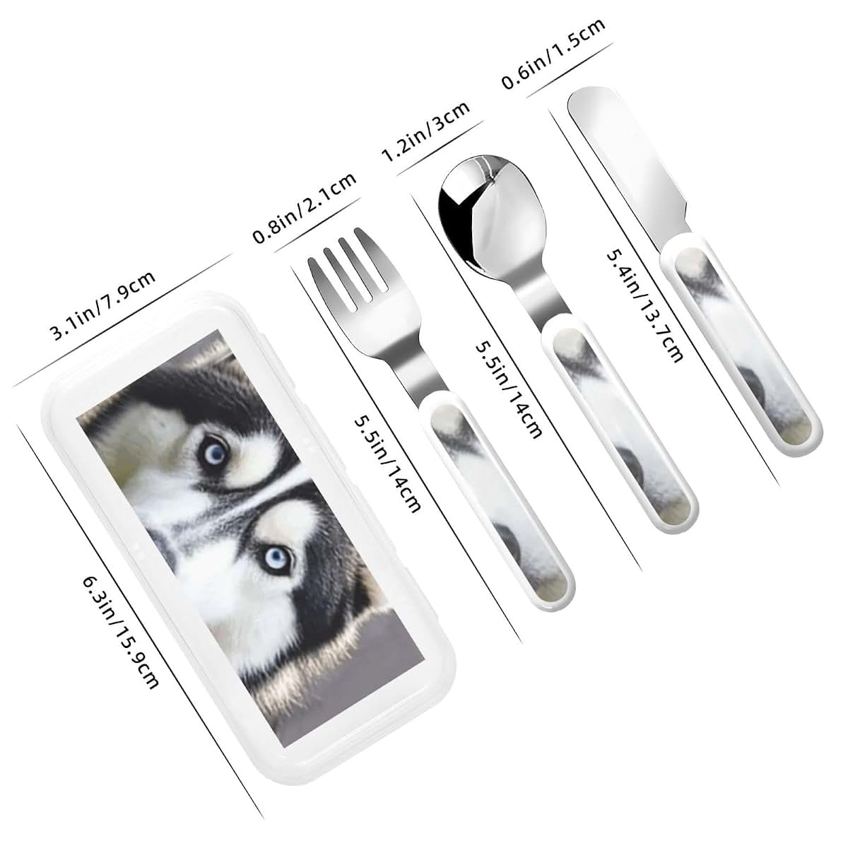 LHDGBNV Stainless Steel Kids Silverware Set with Storage Case (photo 2)