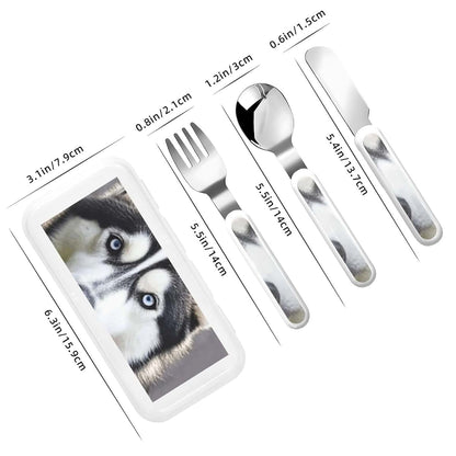 LHDGBNV Stainless Steel Kids Silverware Set with Storage Case (photo 2)