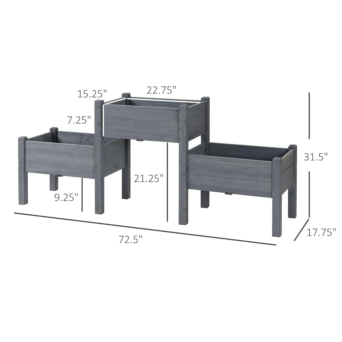YBCHFGA Ergonomic Three-Tier Raised Garden Bed for Vegetables and Herbs (photo 3)