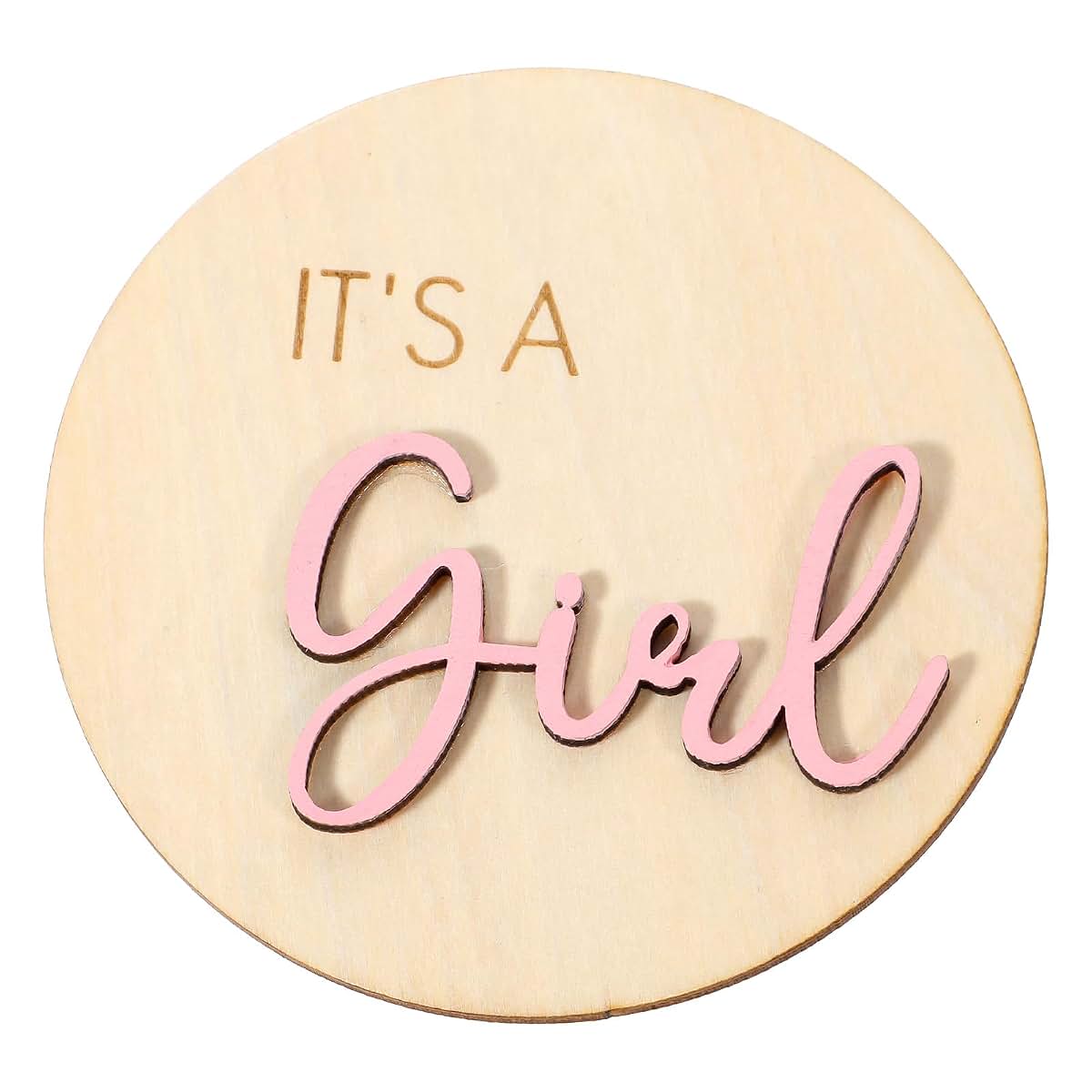 BabyOneStop It's a Girl Sign Wooden Plaque for Baby Room Decoration