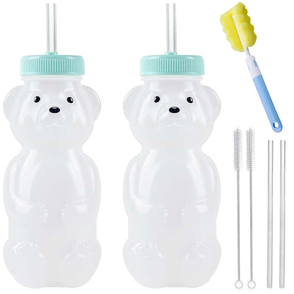 Honey Bear Straw Cups Drinking Bottles for Learning to Drink from a Straw