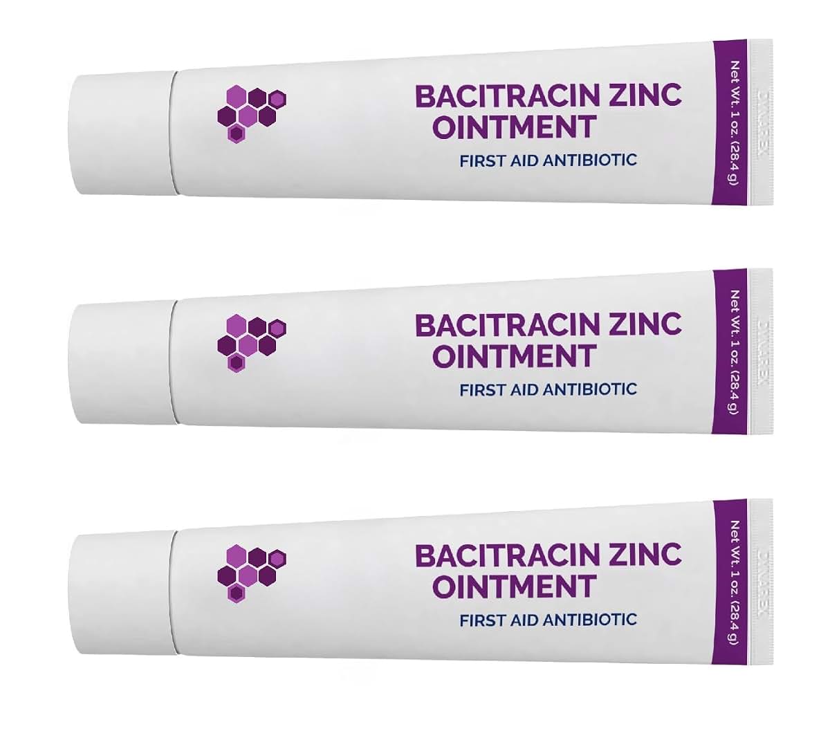 AmeriCan Goods 3/Pack Tubes Bacitracin Zinc Ointment Cream 1oz. Essential First-Aid Supplies Diaper Rash Relief Itchy