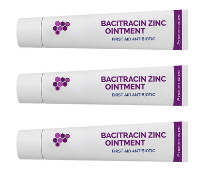 AmeriCan Goods 3/Pack Tubes Bacitracin Zinc Ointment Cream 1oz. Essential First-Aid Supplies Diaper Rash Relief Itchy