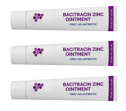 AmeriCan Goods 3/Pack Tubes Bacitracin Zinc Ointment Cream 1oz. Essential First-Aid Supplies Diaper Rash Relief Itchy