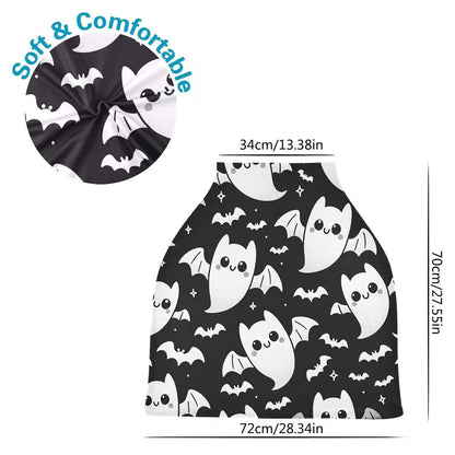Flradish Ghost Bat Stretchy Baby Car Seat Cover for Nursing & Stroller Use