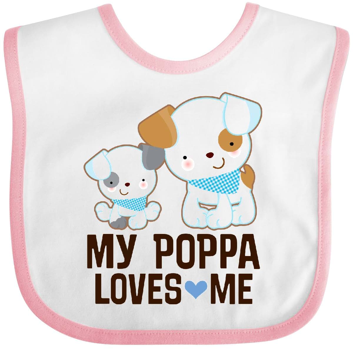 Inktastic My Poppa Loves Me Grandson Bib - Combed Cotton