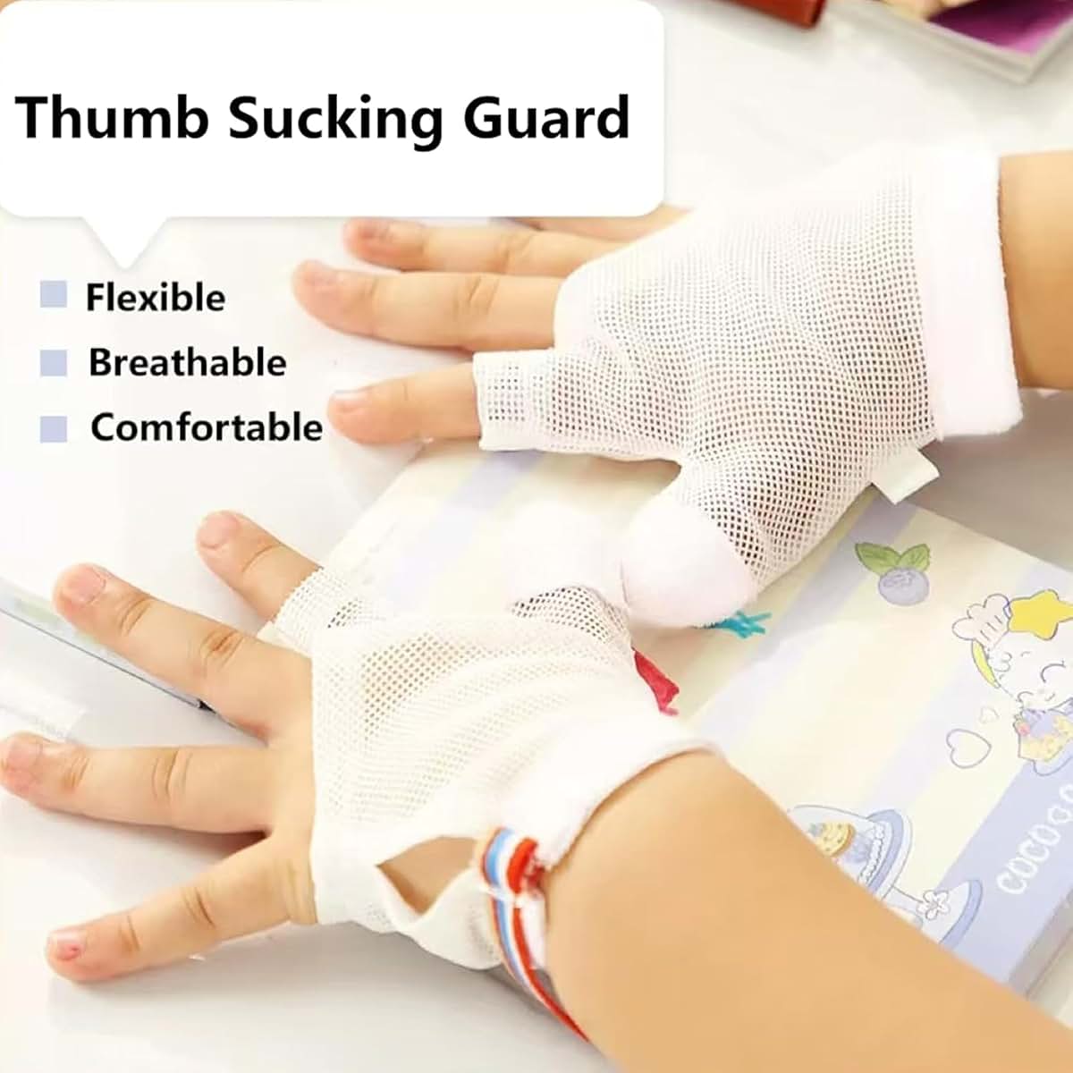 Soft Adjustable Thumb Sucking Guard for Kids Finger and Nail Stopping Device