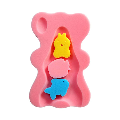 HOUNIIXIE Baby Bath Sponge Mat Newborns Shower Pad Thicked Essential Bath Net Cushion Mat for A Comfortable Bath