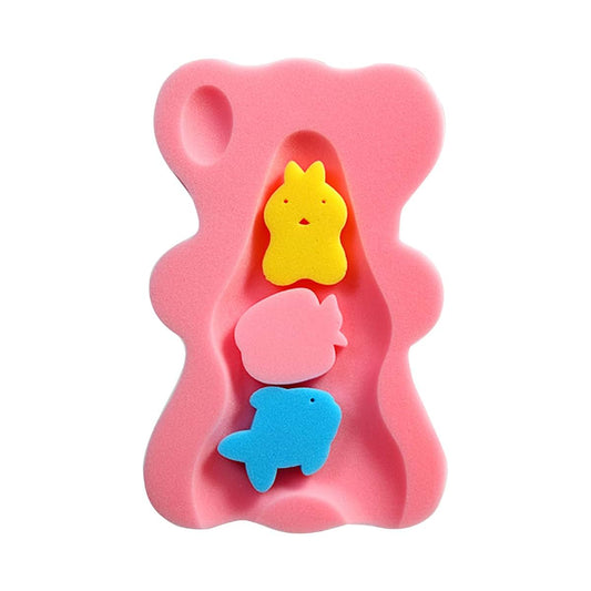 HOUNIIXIE Baby Bath Sponge Mat Newborns Shower Pad Thicked Essential Bath Net Cushion Mat for A Comfortable Bath