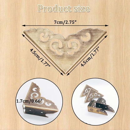 Haowei Retro Bronze Metal Corner Protectors, 4-Piece Set (photo 2)